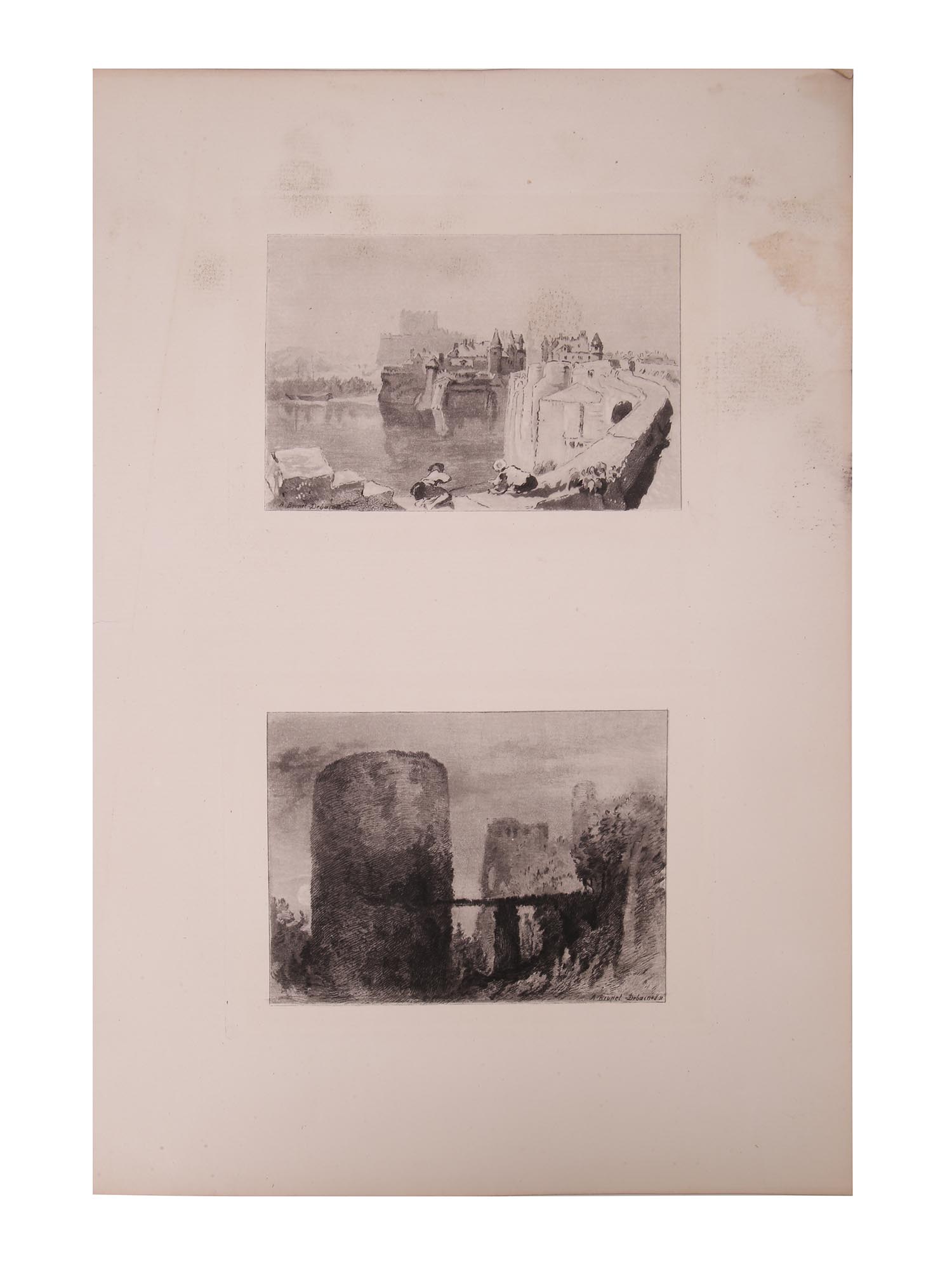 PAIR ANTIQUE ETCHINGS OF LANDSCAPE AFTER TURNER PIC-0